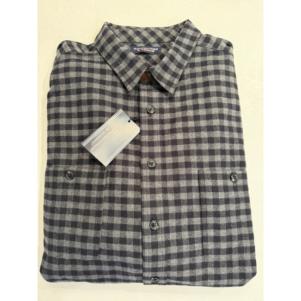 Men's Black And Gray Plaid Flannel Shirt 3XT Big Tall Man NWT